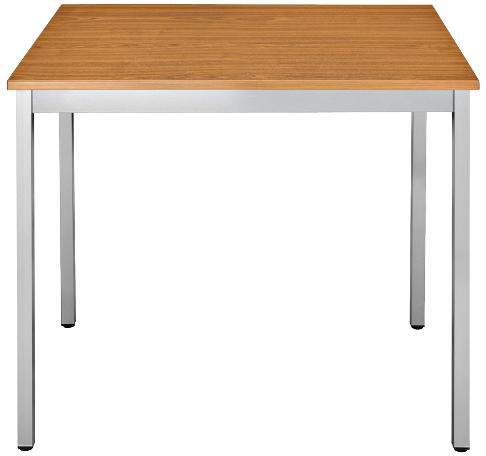 SODEMATUB Table de réunion 120DRMA, demi-rond, merisier/alu