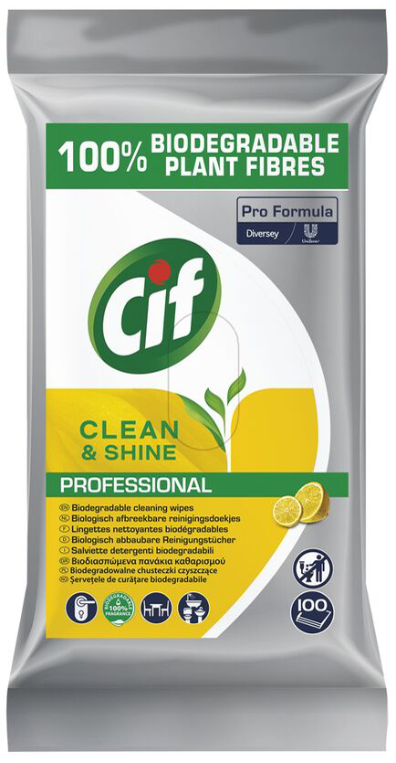 Cif Pro Formula Lingette 'Clean & Shine', 100 pièces