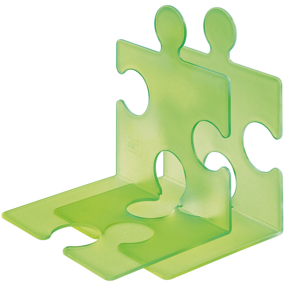 HAN Serre-livres PUZZLE, set de 2, vert translucide