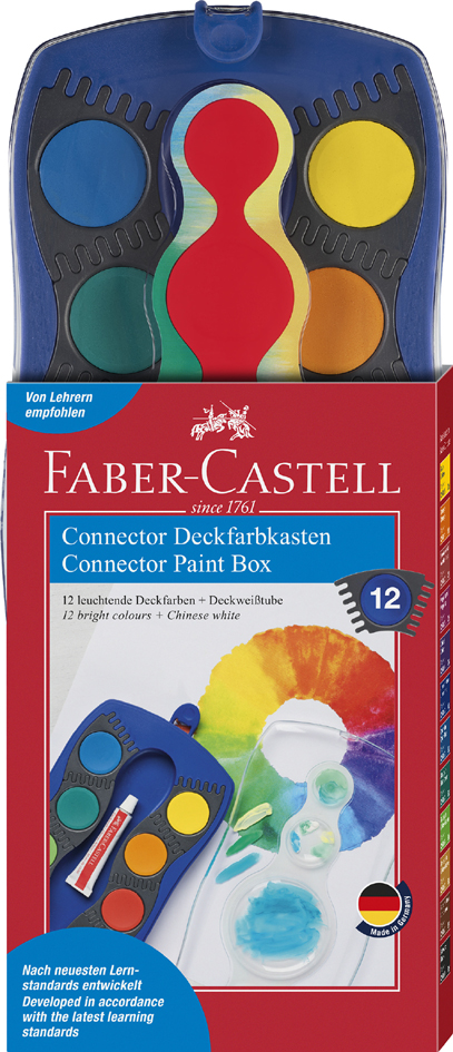 FABER-CASTELL Palette de peinture CONNECTOR 12 couleurs bleu
