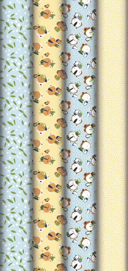 Présentoirs - papiers cadeau, motifs