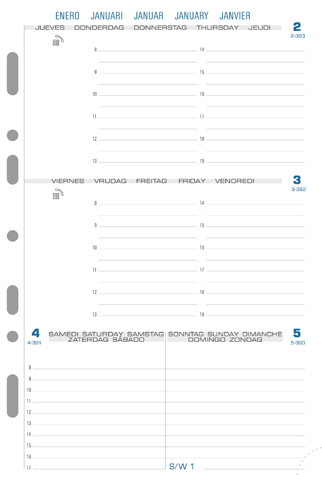 Recharge "Exatime 21", 1 semaine/2 pages
