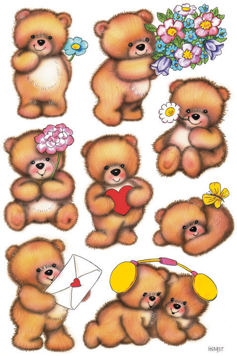 HERMA Stickers DECOR 'ours avec fleurs'