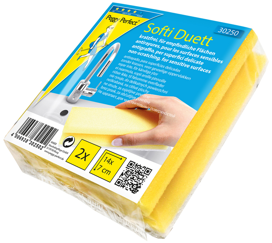 Peggy Perfect Eponge de nettoyage 'Softi Duett', paquet de 2