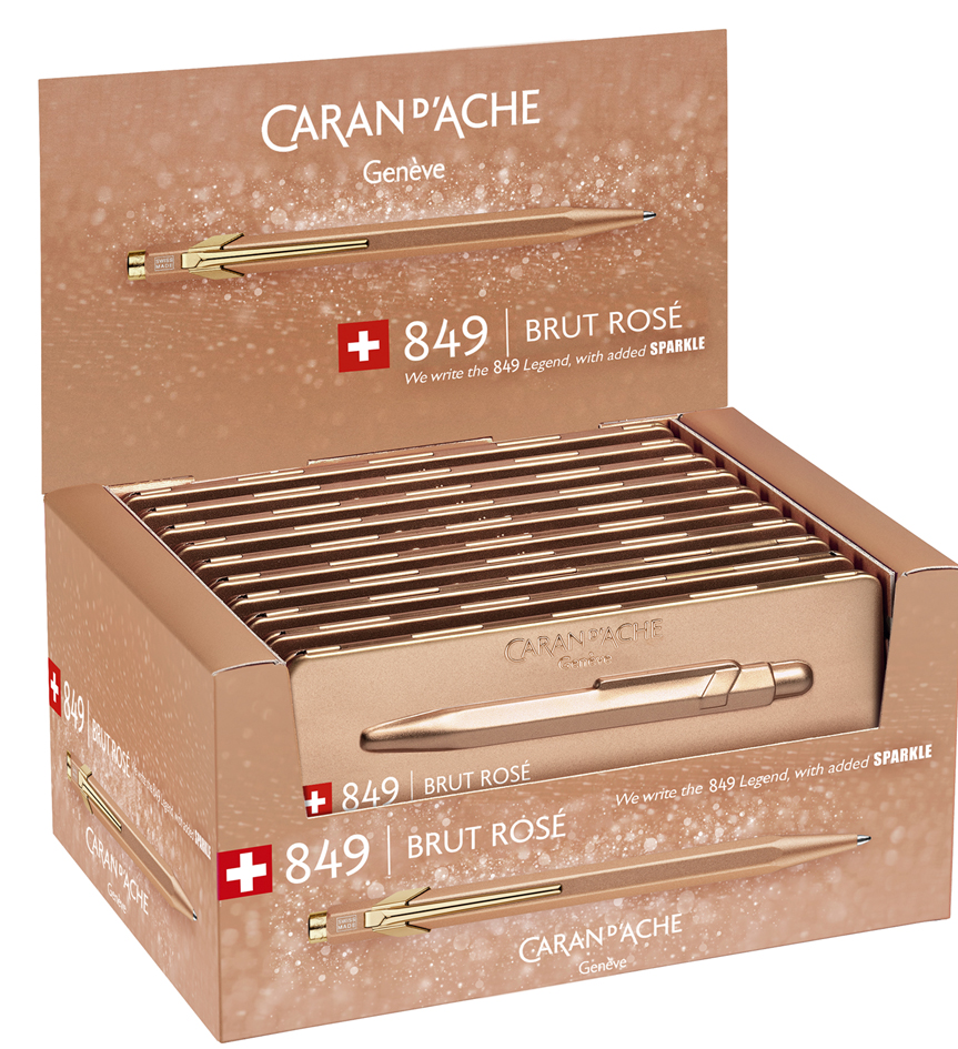CARAN D'ACHE Stylo à bille 849 Brut Rosé, en présentoir