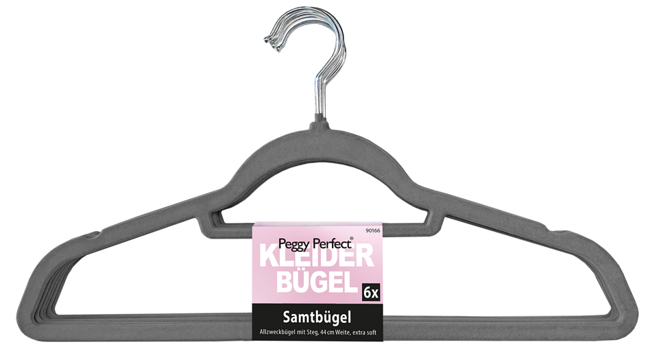 Peggy Perfect Cintre 'Velours' avec barre, pack de 6