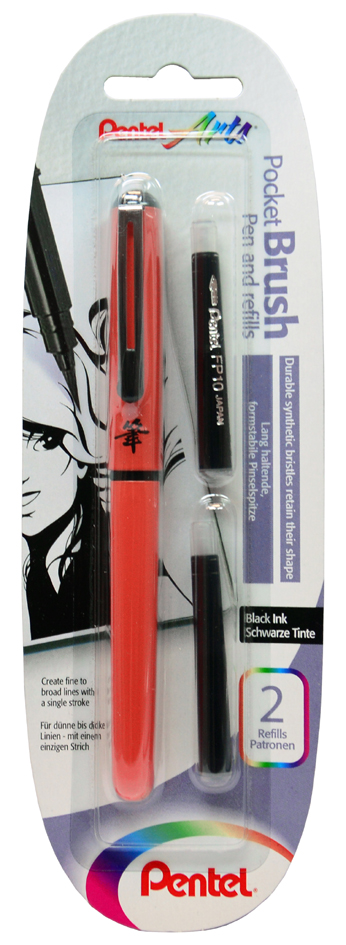PentelArts Stylo pinceau Brush Pen, corps: orange