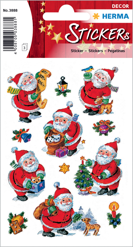 HERMA Sticker de Noël DECOR 'Père Noël amusant',