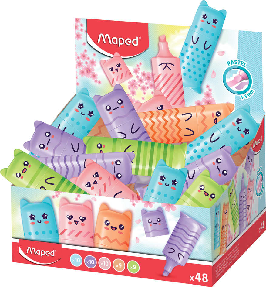 Maped Surligneur Mini PASTEL, présentoir de 48