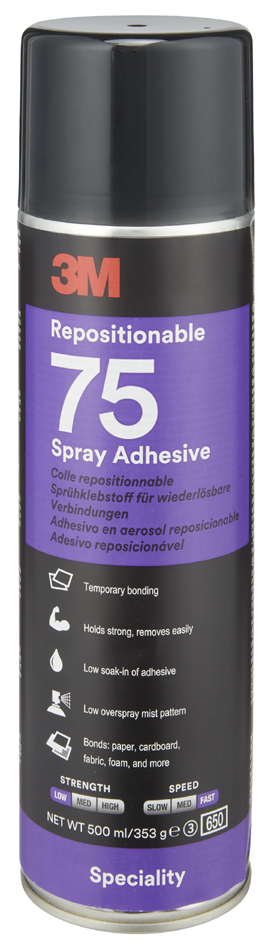 Colle aérosol, repositionnable