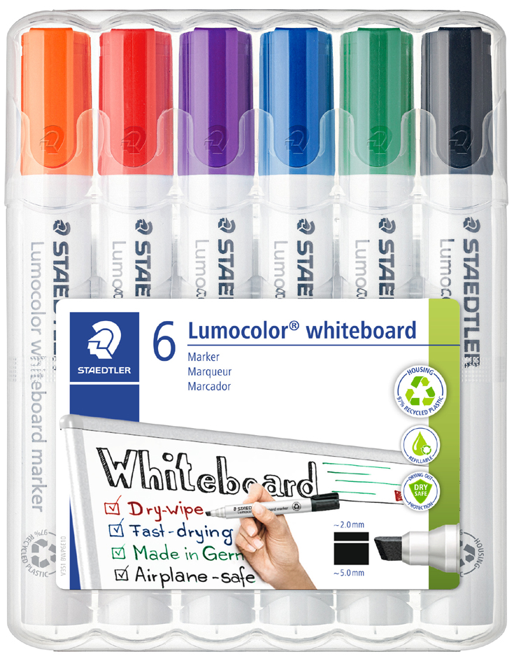 STAEDTLER Marqueur tableau blanc 351B Lumocolor, étui de 6