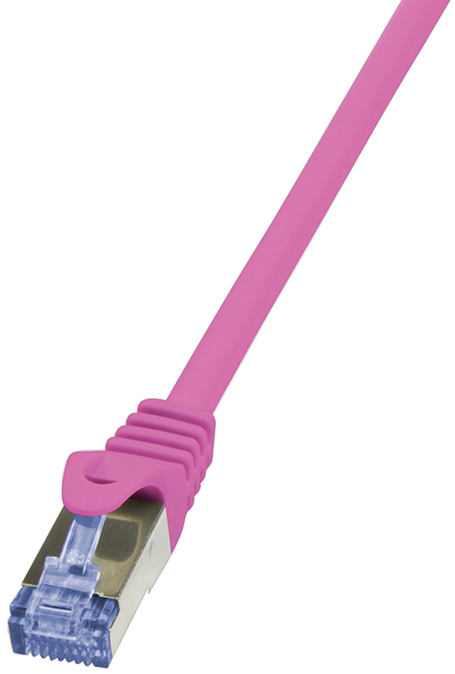 LogiLink Câble patch, Cat. 6A, S/FTP, 0,25 m, rose