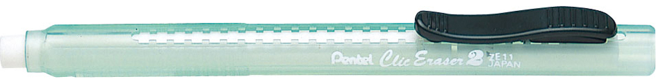 Pentel Stylo-gomme ClicEraser2 ZE11T, vert-transparent