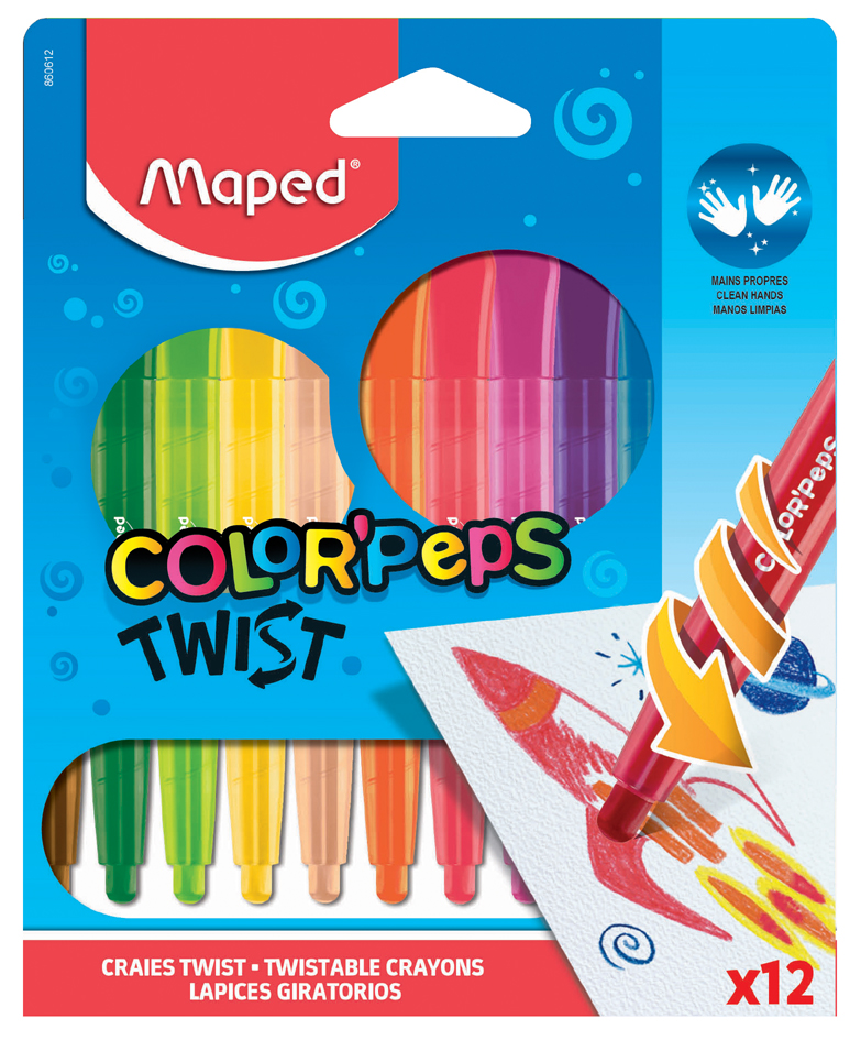 Maped Crayon de cire COLOR'PEPS TWIST, 12 en blister