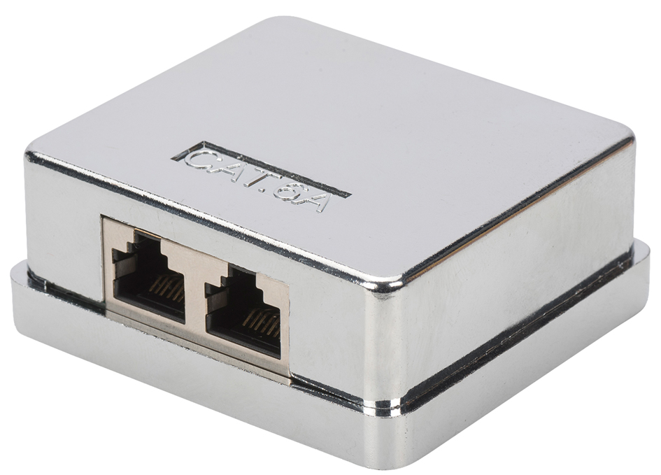 Boîtier en saillie Cat.6, 2x RJ45, fermé