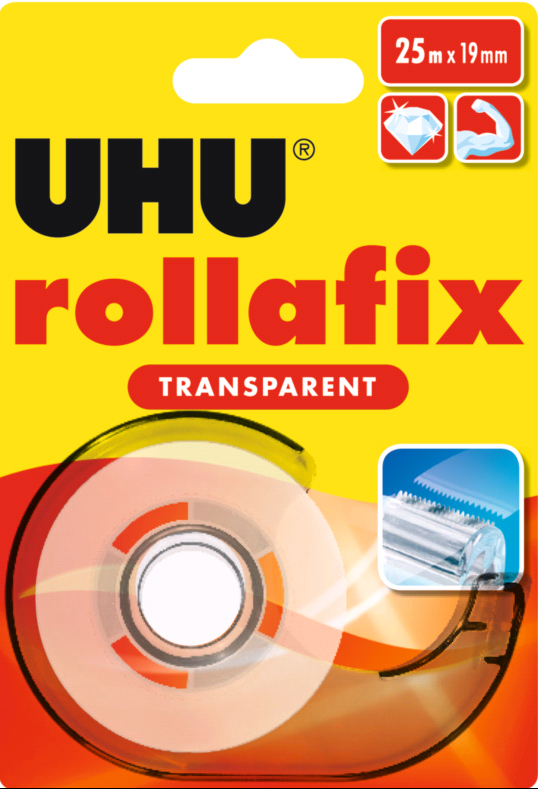 UHU Ruban adhésif rollafix 19 mm x 25 m, transparent