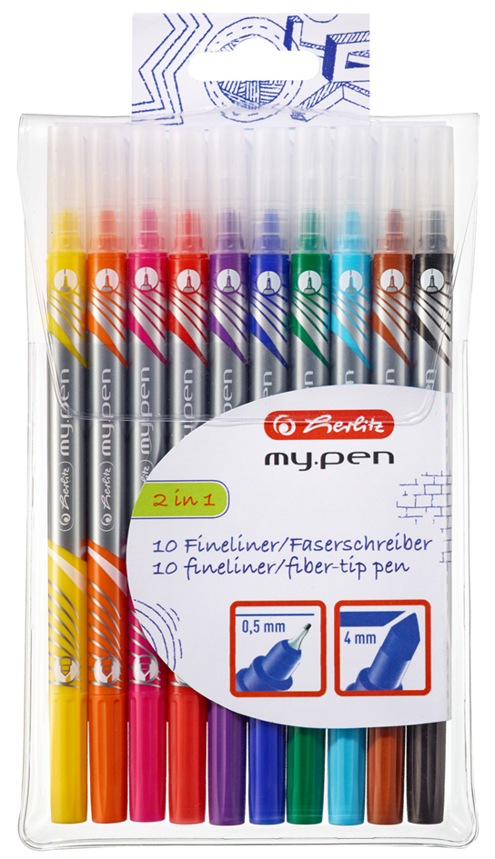 herlitz Feutre / fineliner my.pen, étui de 10