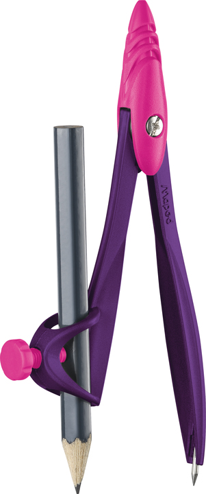 Coffret compas Study FANCY, lilas / rose