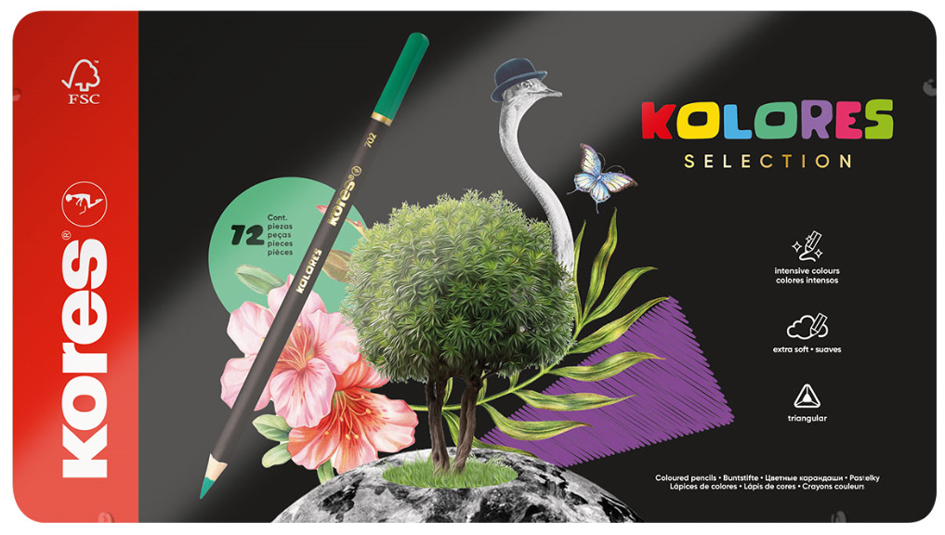 Kores Crayon de couleur 'KOLORES SELECTION', étui de 72