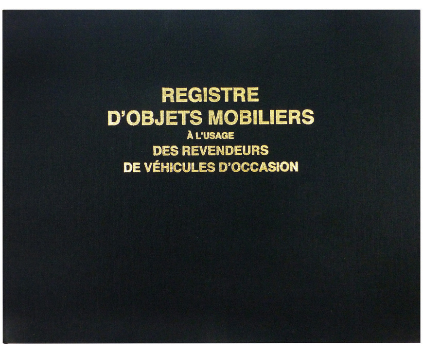ELVE Registre 'Objets mobiliers et véhicules d'occasion'
