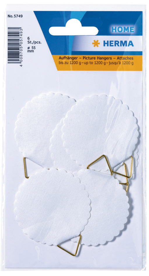 HERMA Attache pour cadre, diamètre: 55 mm, Shirting, blanc