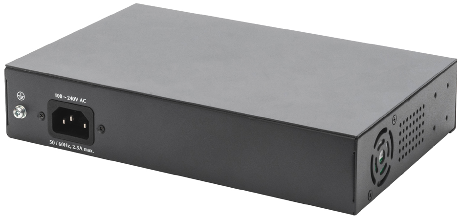 Switch Gigabit PoE 19", 8 ports, Unmanaged, 2 Uplinks