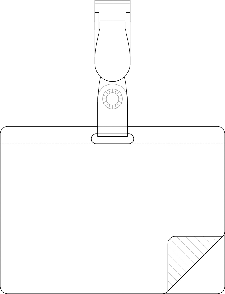 Porte-badge plastifié en plastique, detail