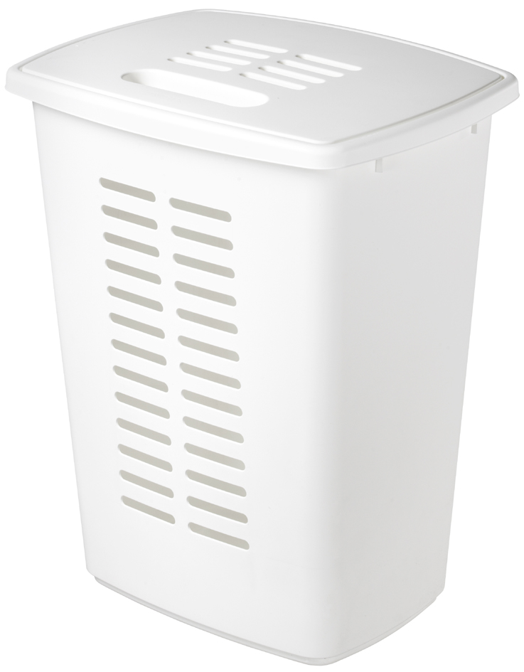 orthex Panier à linge avec couvercle, 60 litres, blanc
