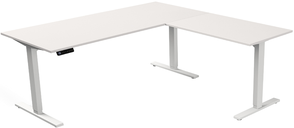 Visuel de référence : table de bureau assis/debout "Move 3" avec élément d'angle, blanc
