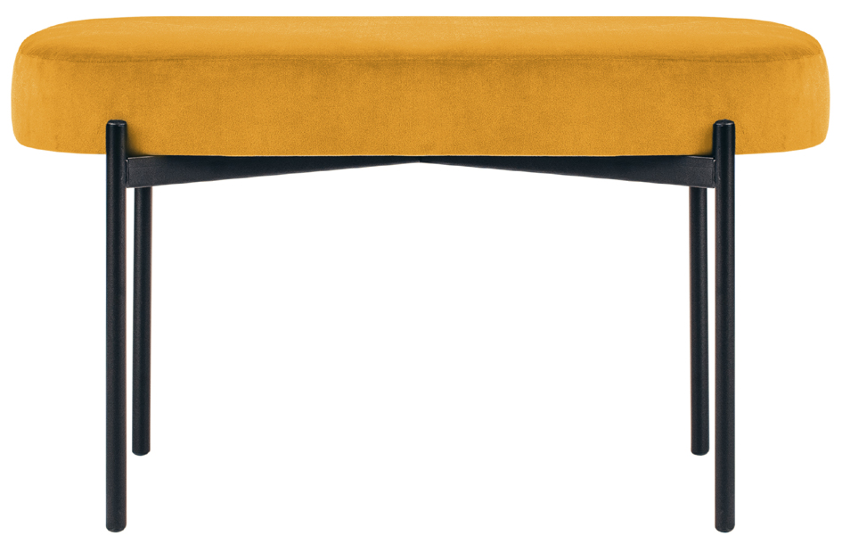 PAPERFLOW Banc oval GAIA, taille M, habillage tissu, safran
