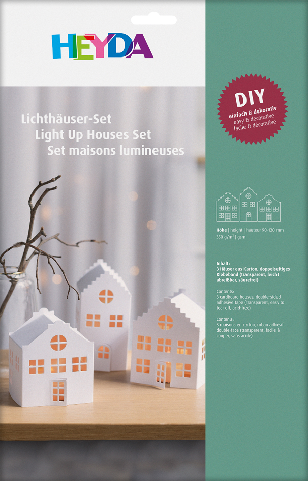 Kit village illuminé Maisons, 3 pièces