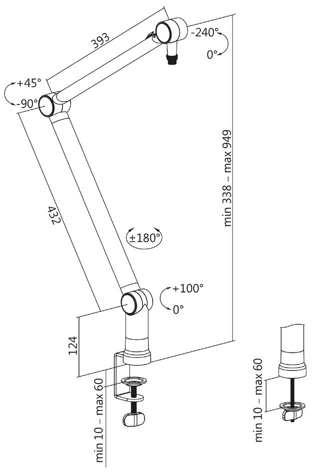 Bras de microphone professionnel