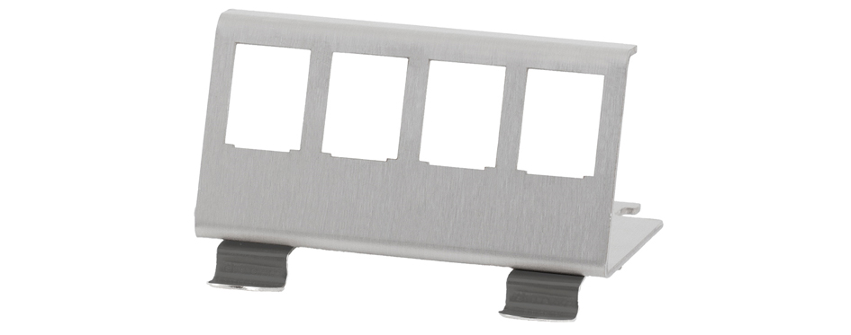 LogiLink Support de fixation pour 4 modules Keystone, inox