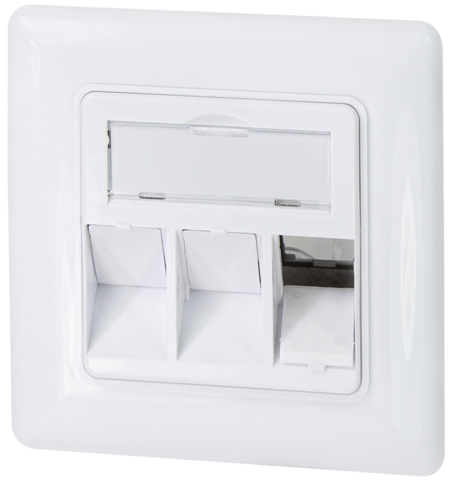 Boîtier d'encastrement pour module keystone, 3 ports