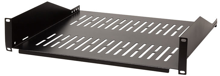 LogiLink Etagère 19', 2 U, montage fixe, (P)400 mm, noir