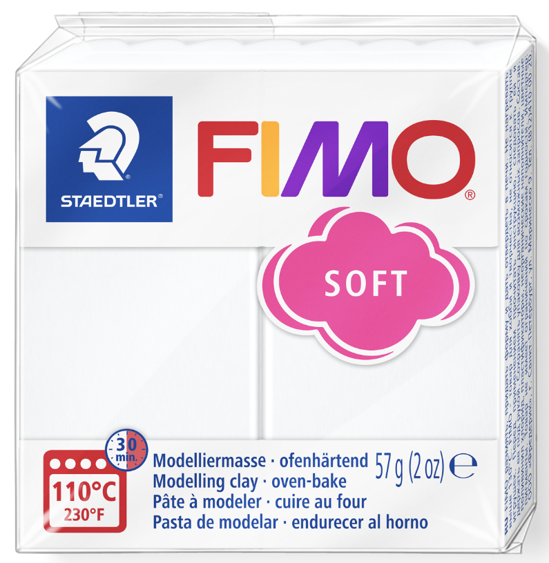 FIMO Pâte à modeler SOFT, à cuire, 57 g, blanc