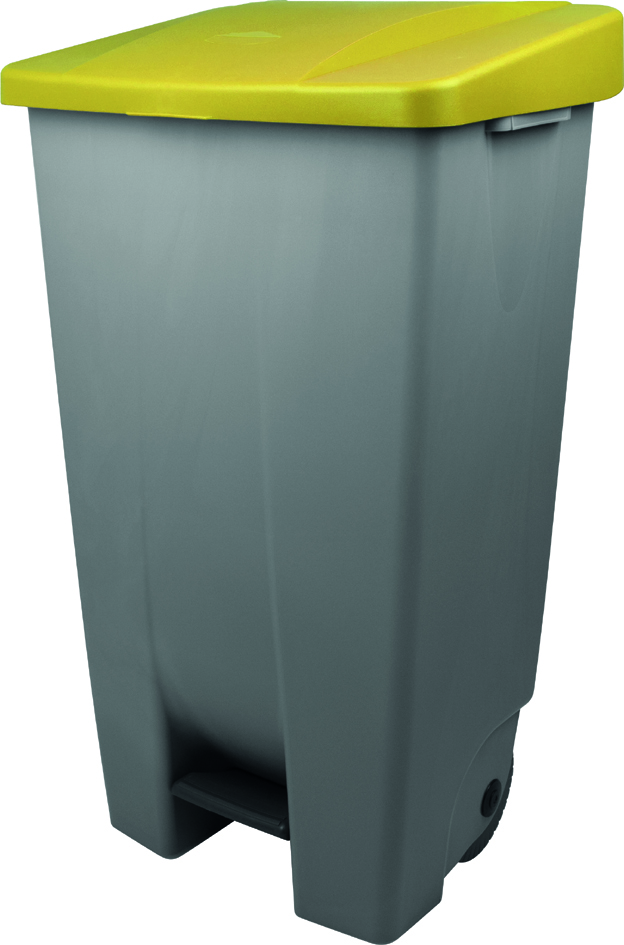 helit Poubelle à pédale 'the step chief', 120 litres, jaune