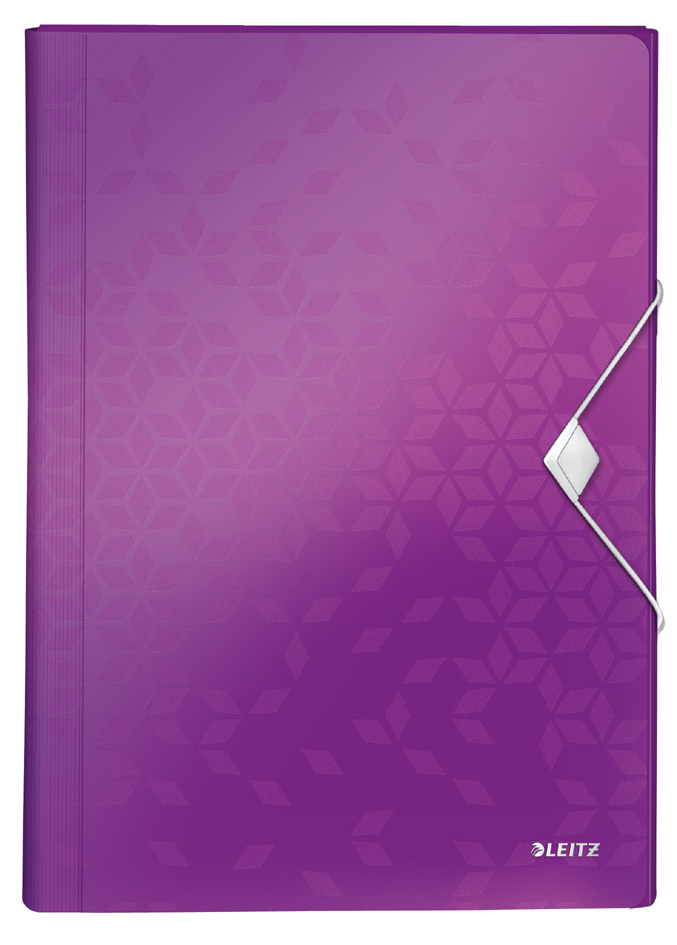 LEITZ Trieur ménager WOW, A4, PP, 6 compartiments, violet