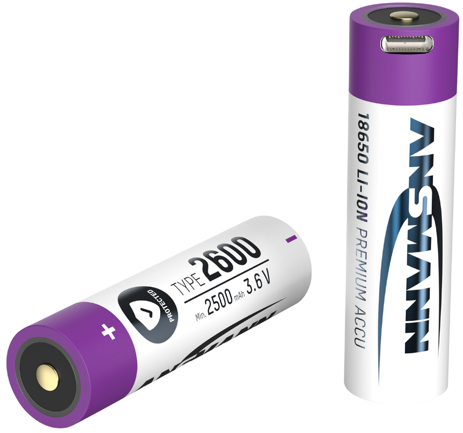 ANSMANN Pile rechargeable Li-Ion 18650, 2.600 mAh