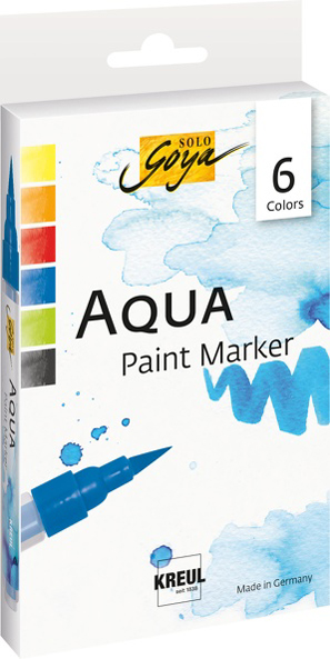 KREUL Stylo pinceau Aqua Paint SOLO Goya, set de 6 pièces