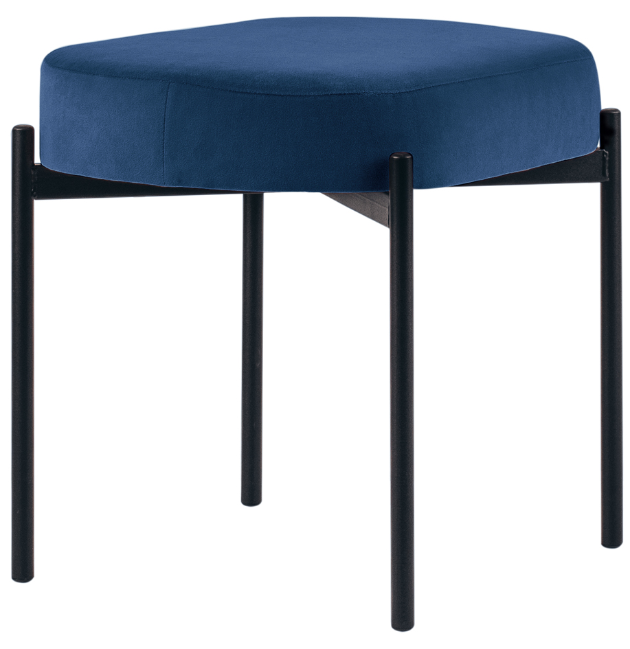 PAPERFLOW Banc oval GAIA, taille S, habillage velours, bleu