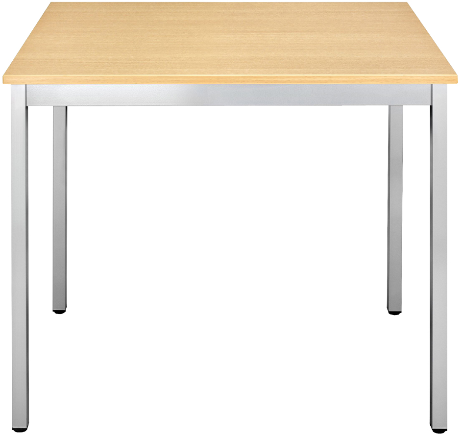 SODEMATUB Table de réunion 120DRHA, demi-rond, hêtre/alu