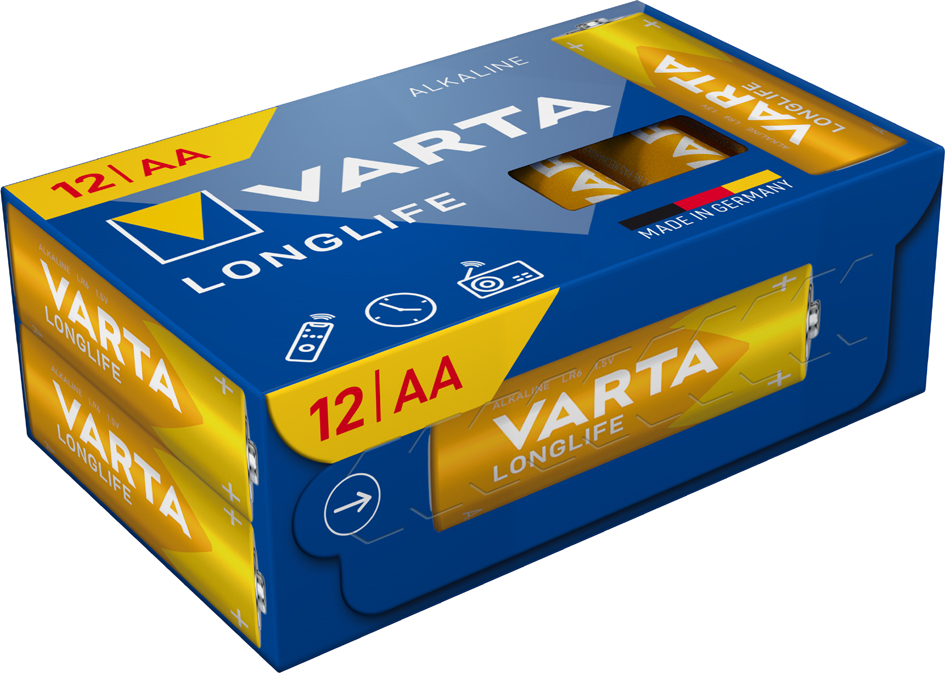 VARTA Pile alcaline Longlife, Mignon (AA), 12 pièces