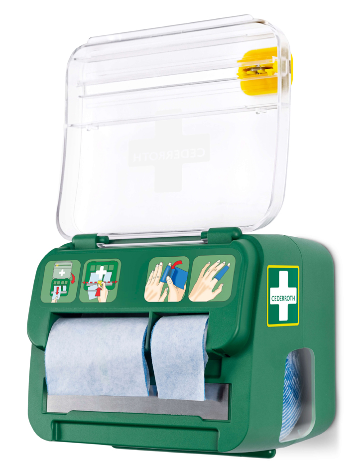 Distributeur de pansements "Soft Foam Bandage 2-en-1", ouvert
