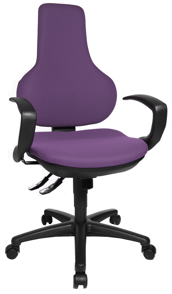 Fauteuil de bureau "Ergo Point SY", violet avec un accoudoir optionnel type Q3