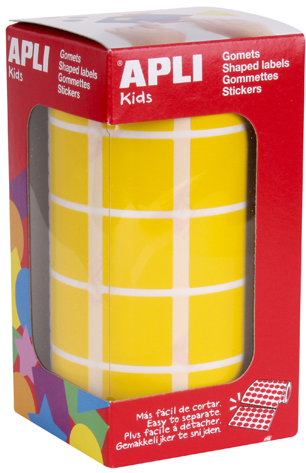 APLI Kids Gommette de couleur 'carré', en rouleau, jaune