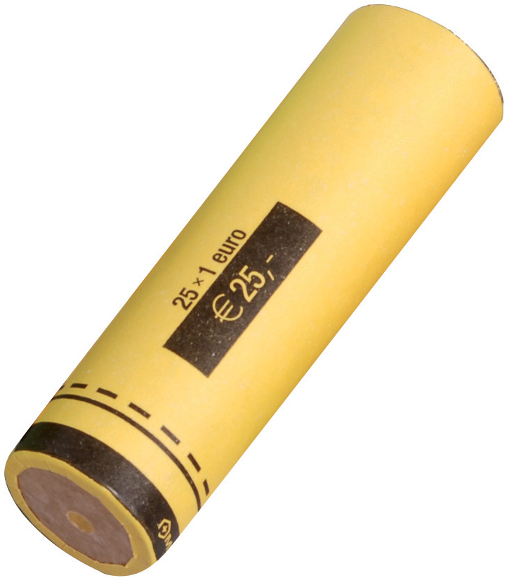 RESKAL Tube à monnaie pour pièce Euro, papier, 25 x 1 EUR