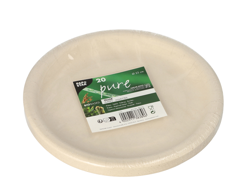 Assiettes jetables, résidus agricoles