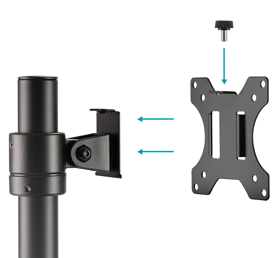 DIGITUS Support colonne pour écran simple universel jusqu'à 32' (81,28 cm) jusqu'à 8 kg noir