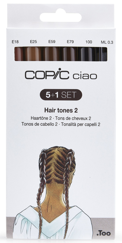 COPIC Marqueur ciao, kit de 5+1 'Hair tones 2'